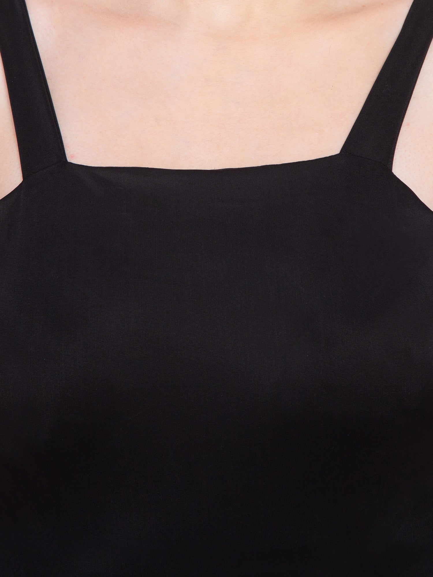 Black swimsuit ideal for beach or poolside