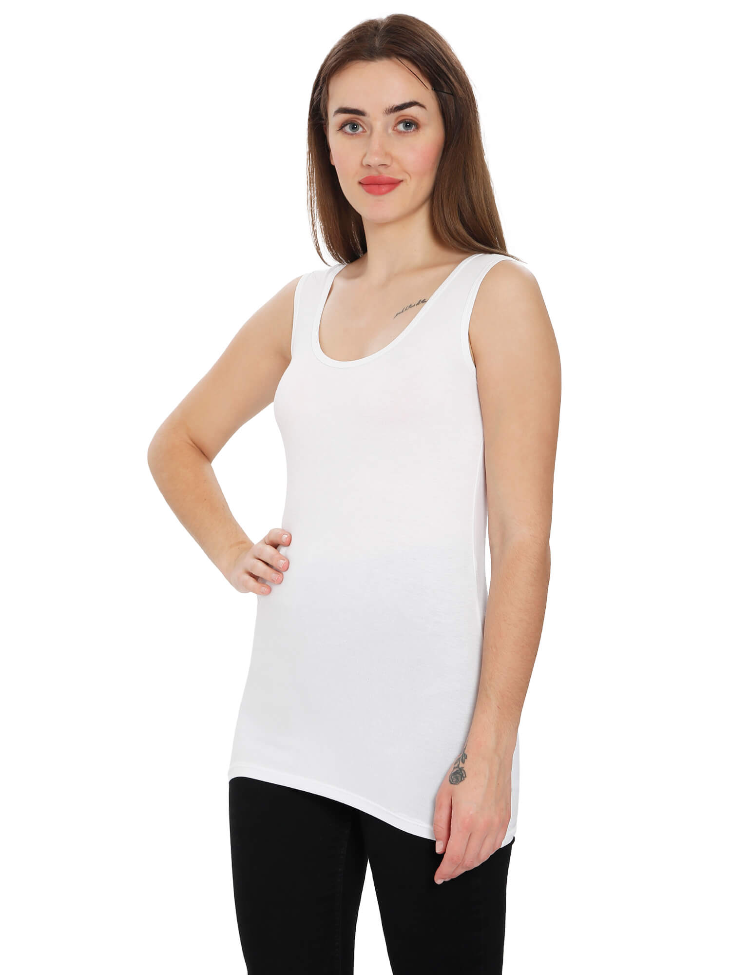 White Active Wear Sleeveless Top