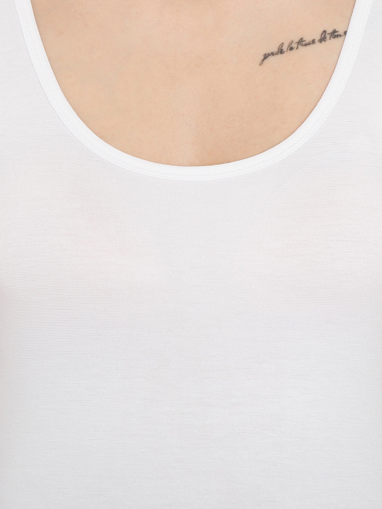 White U Shape Front Neck Camisole