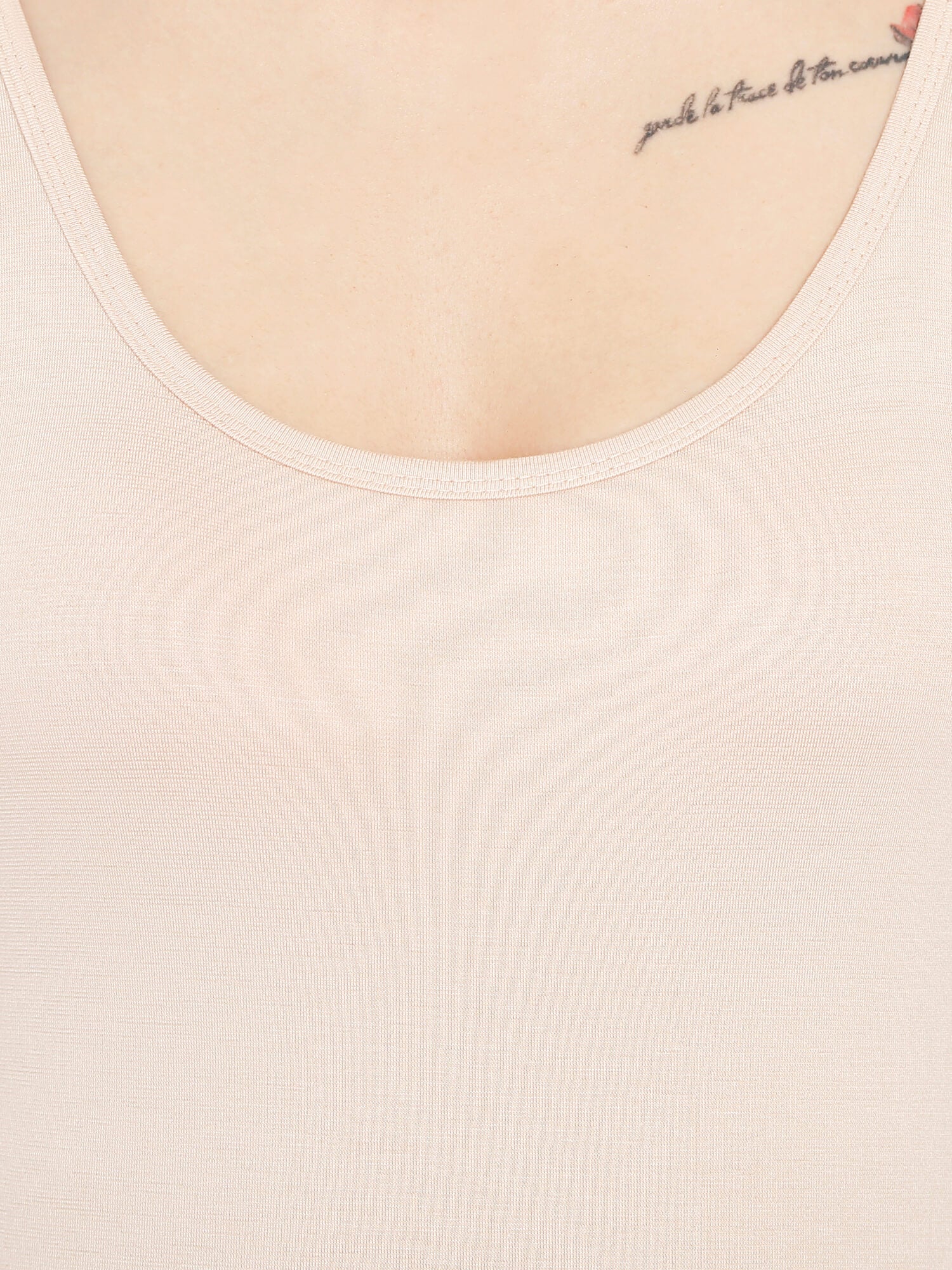 Beige U Shape Front Neck Camisole