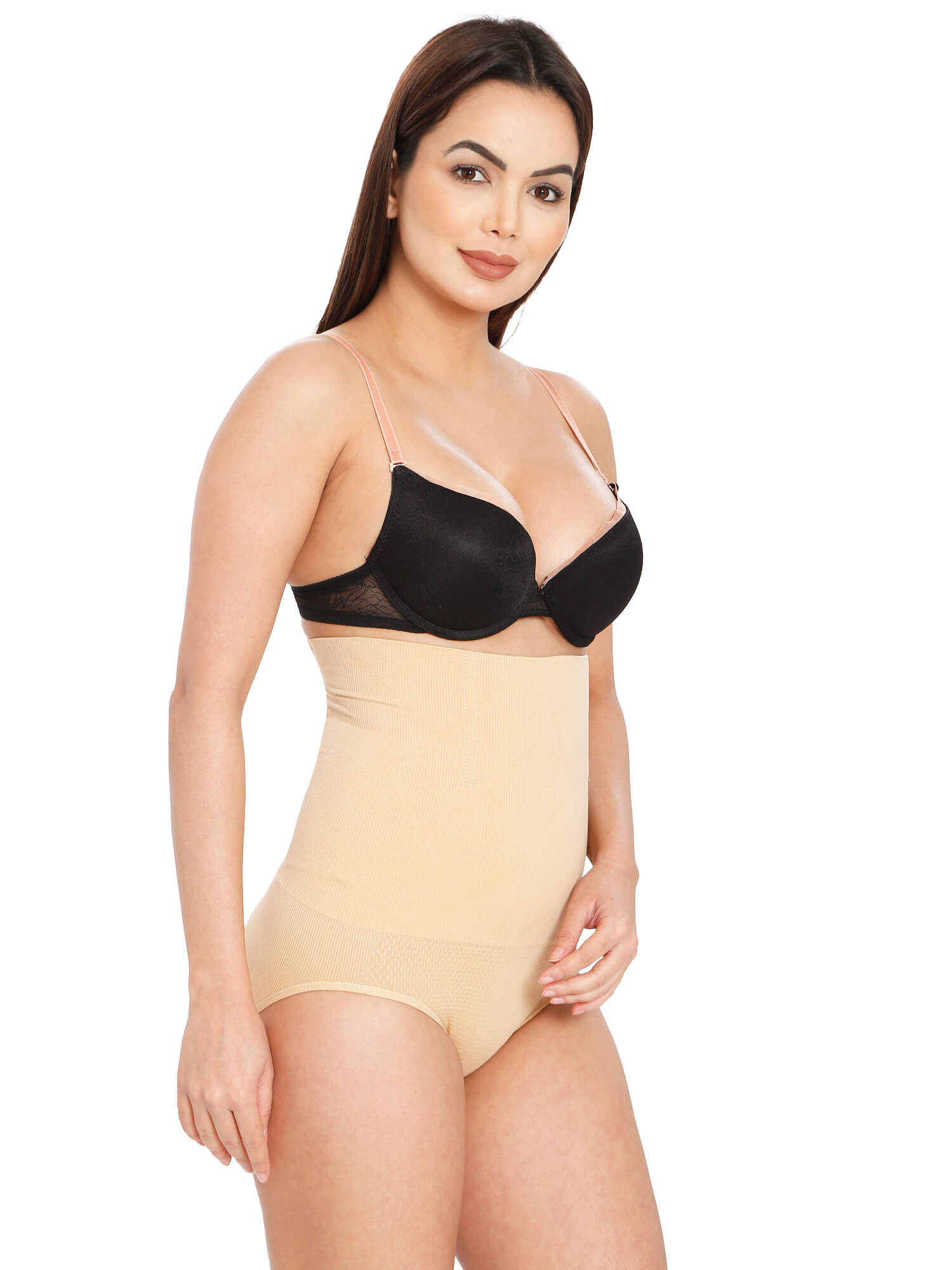 Beige Nylon Cotton Fabric Shapewear