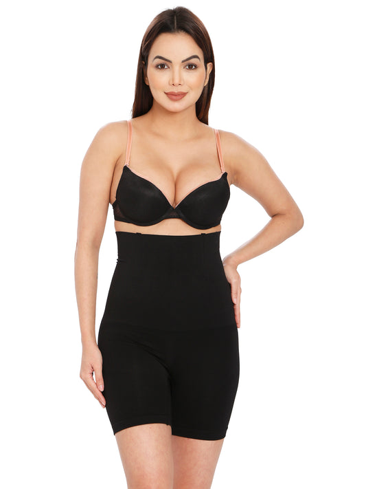 Black Seamless Mid-Waist Brief - Tummy Slimmer