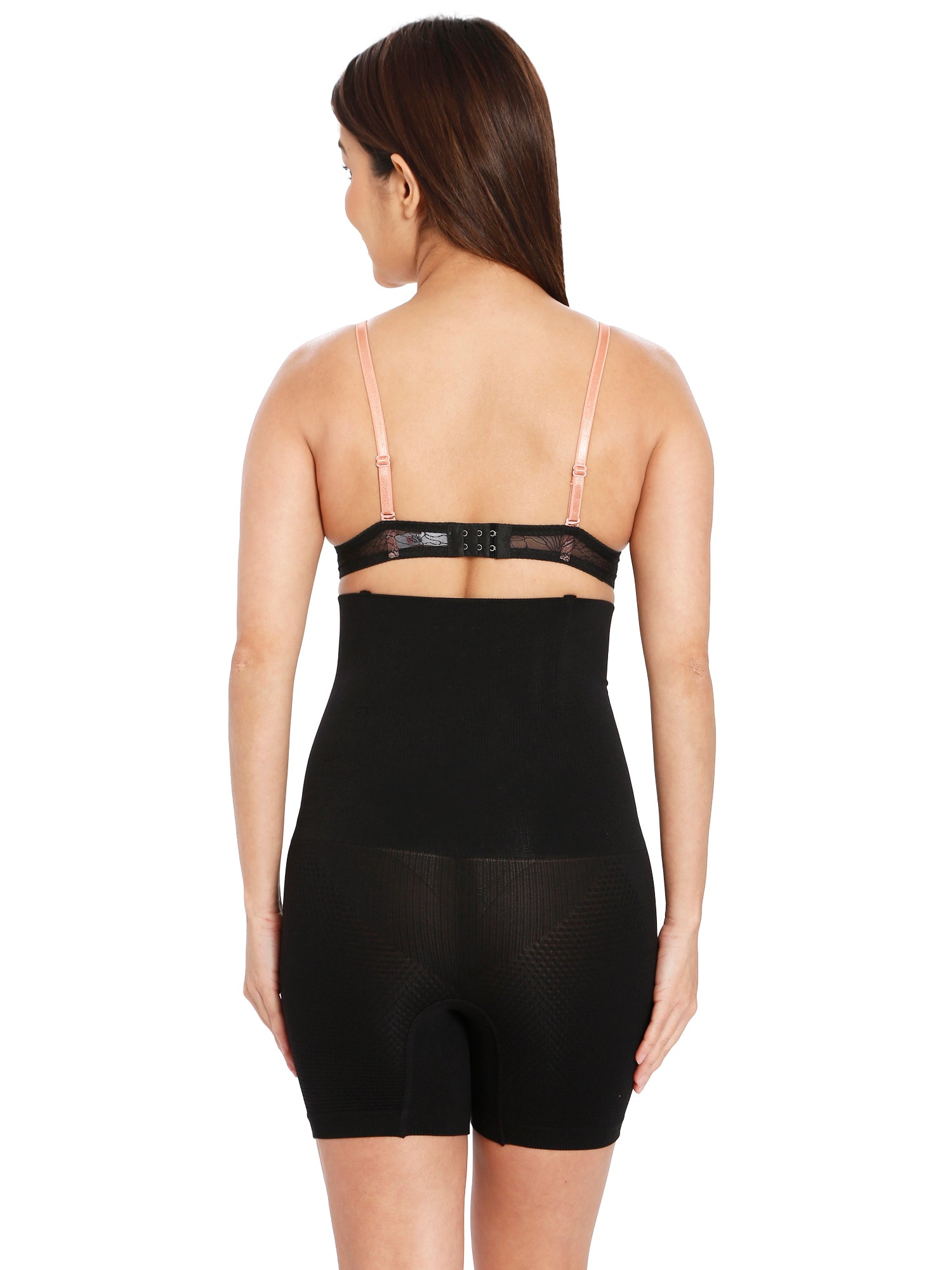 Black Nylon Cotton Blend Body Shapewear