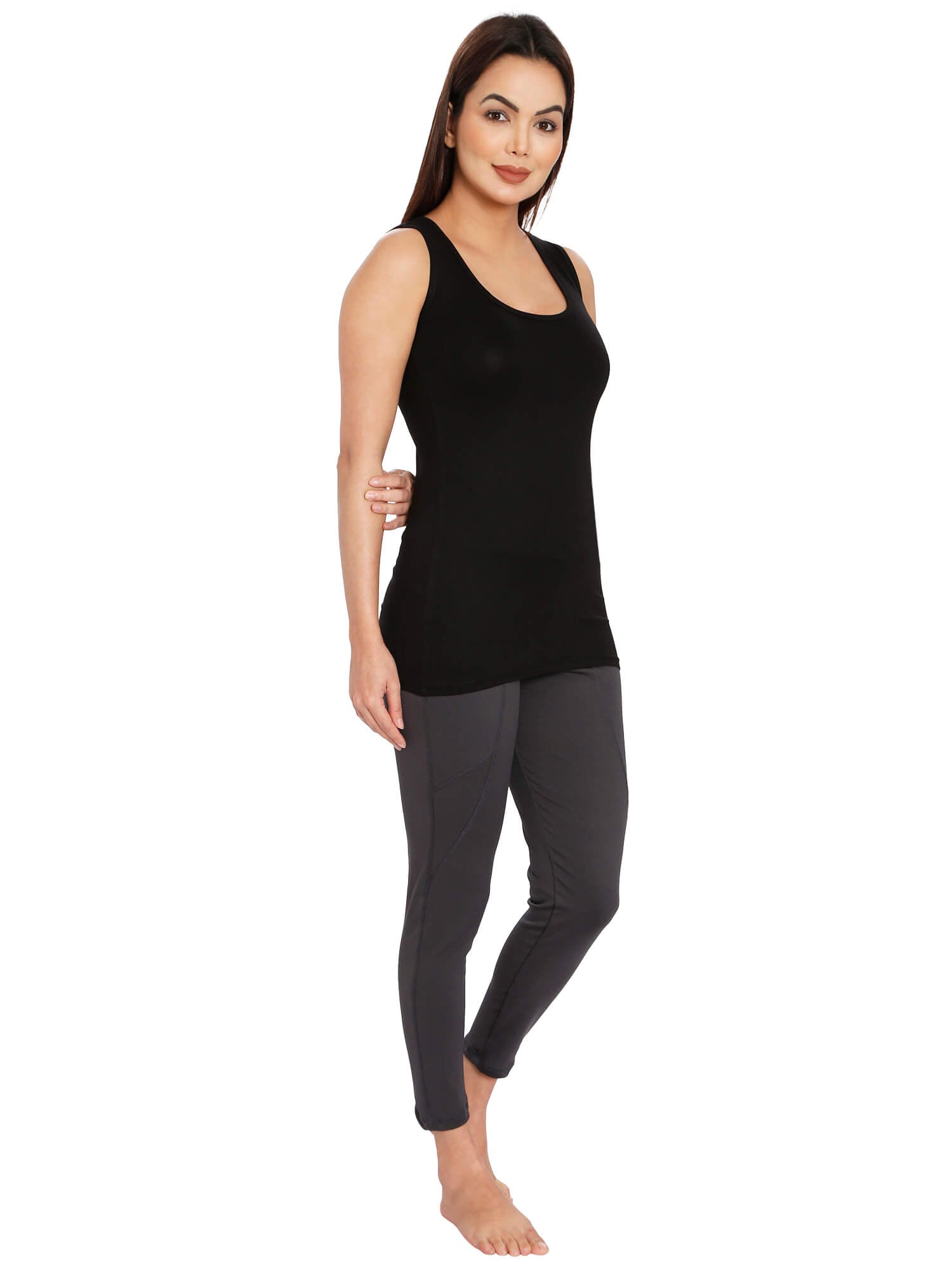 Black Comfort Fit Sleeveless Camisole